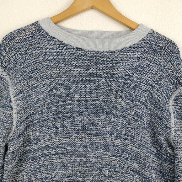 Schott Bros Sweater Mens Small Blue Gray Perfecto Crew Neck Heathered Marled USA - Picture 3 of 13
